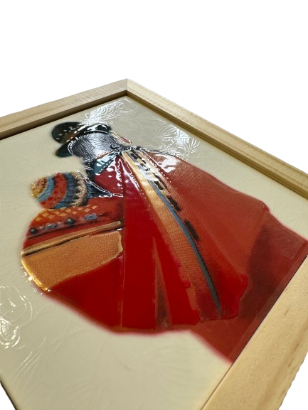 Cuadro Cholita y Wawa 18X18X1.2
