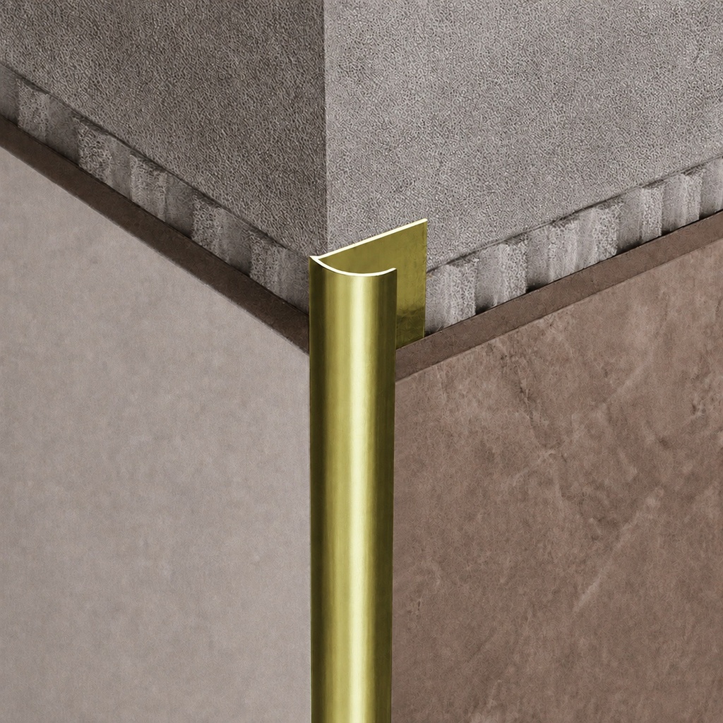 Decor Borde Curvo Aluminio Dorado Brillante de 1.0X240 CM KANTU