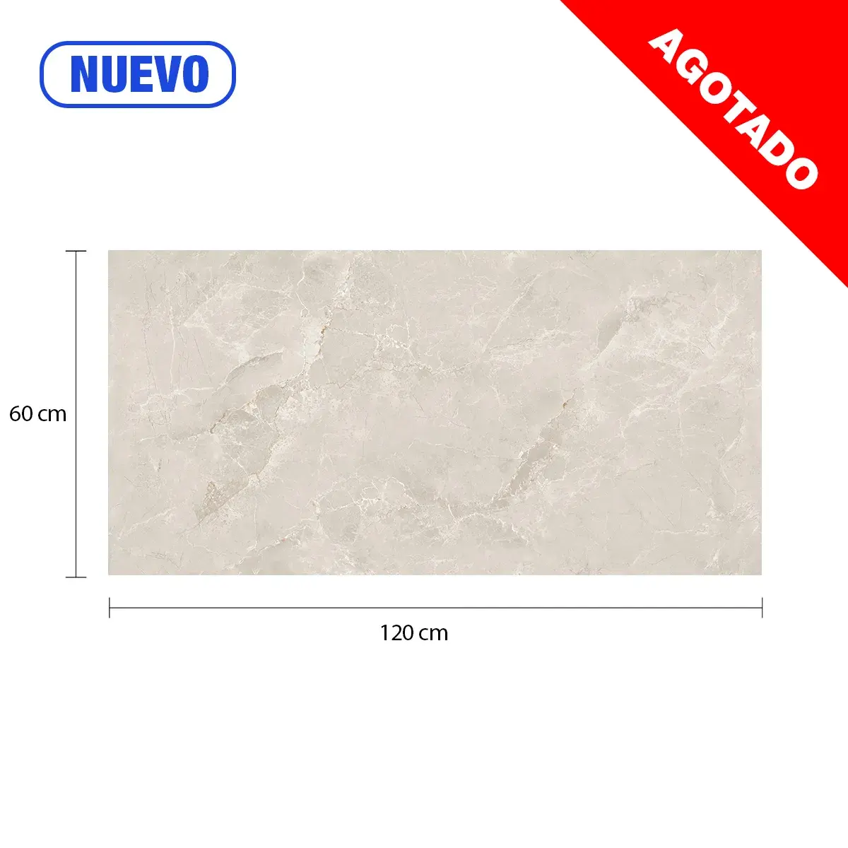 Porcelanato Meson Marmol Alboran Greige MAASTRICHT 60 x 120 cm por 1m²