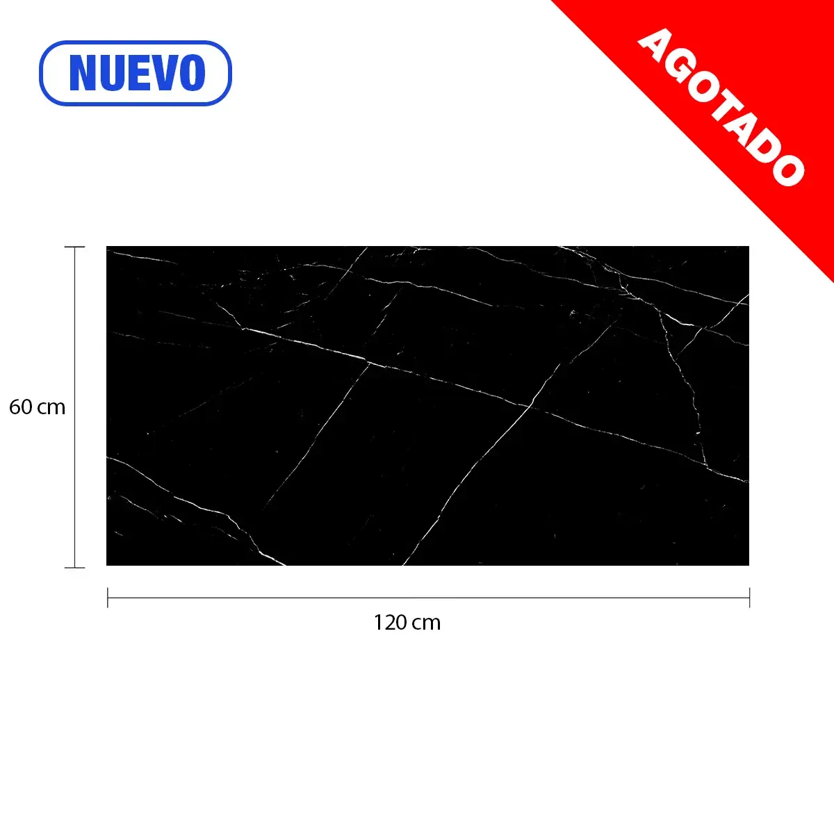 Porcelanato Meson Marmol Marquina Black MAASTRICHT 60 x 120 cm por 1m²