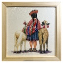 Cuadro Cholita y Alpaca 18X18X1.2