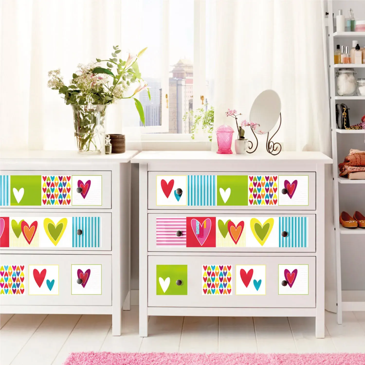 [DSBLVACORAZ1] Vinil Autoadhesivo Corazones 15x15 cm KANTU (Pack 9 Und.)