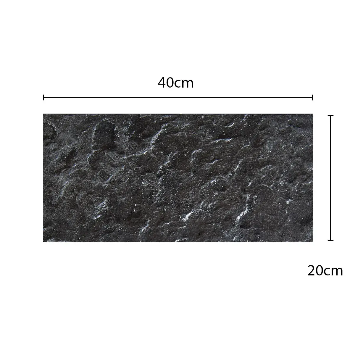 [SPPIV20CARBONCJ] Piedra Volcán 20 x 40 cm Carbón SPAZIO - por caja