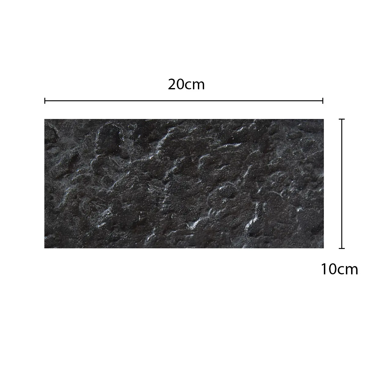 [SPPIV10CARBONCJ] Piedra Volcán 10 x 20 cm Carbón SPAZIO - por caja