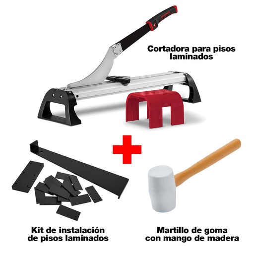 [QEP10-62ROBERTS | QEP10-029R | QEP61614Q] COMBO: Cortadora para piso laminado + Kit de instalación + Martillo de Goma