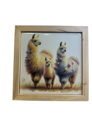 [DECBAOTACCER686] Cuadro Llamitas A 18X18X1.2
