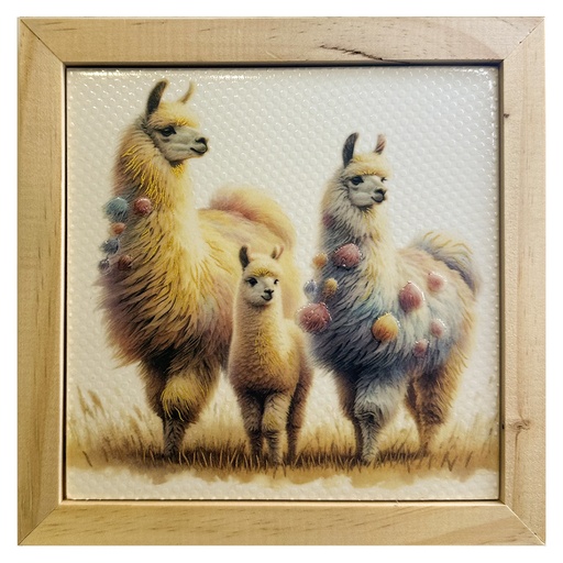 [DECBAOTACCER686] Cuadro Llamitas A 18X18X1.2
