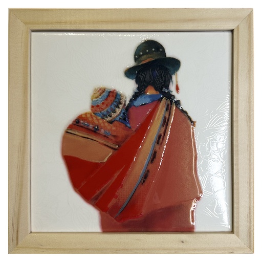 [DECBAOTACCER685] Cuadro Cholita y Wawa 18X18X1.2
