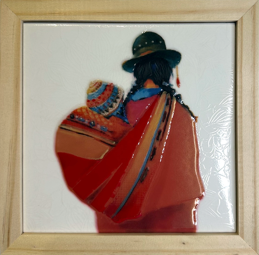 [DECBAOTACCER685] Cuadro Cholita y Wawa 18X18X1.2
