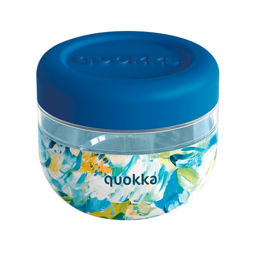 [QK40124BUBBL500] Taper Comida Quokka Bubble Blue Peonies 500 ML